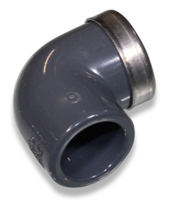 Elbow 90deg PVC 20mm x 1/2" FM PN16 w/reinforcement ring